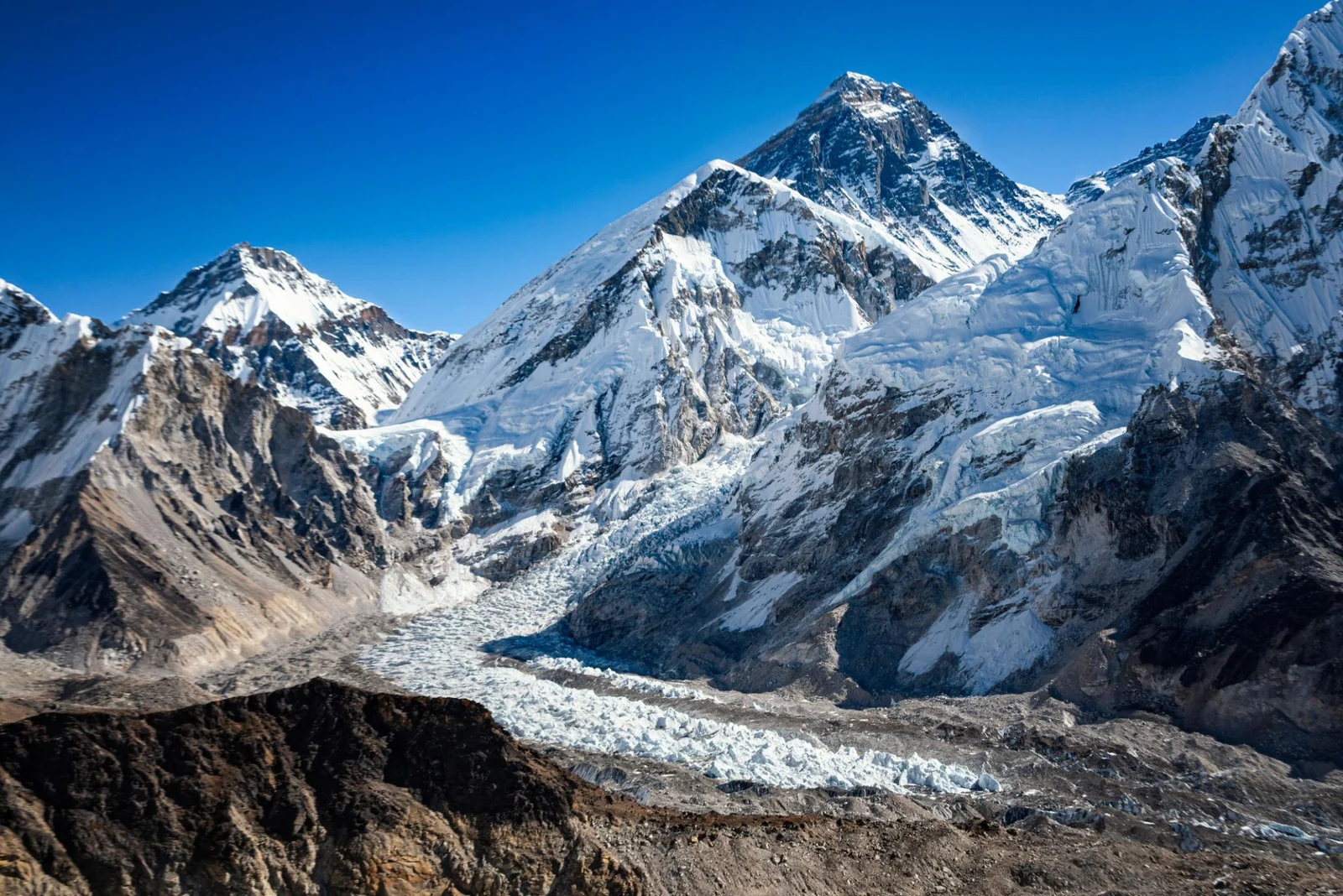 Mount Everest and the Khumbu glacier
